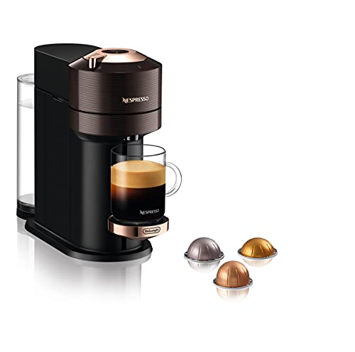 De'Longhi Nespresso Vertuo Next ENV120.BW, Máquina de Café y Espresso con WIFI y Bluetooth Integrados, Cafetera Automática de Cápsulas con Sistema de Preparación con un Solo Toque, Marrón