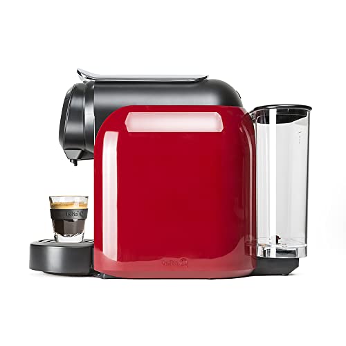 Delta Q - Qool Evolution Roja + 2 packs de 40 cápsulas - Cafetera de cápsulas 19 bares de presión, funcionamiento automático, 3 programaciones de café, depósito de 1 L + 2 Packs 40 capsulas Qalidus