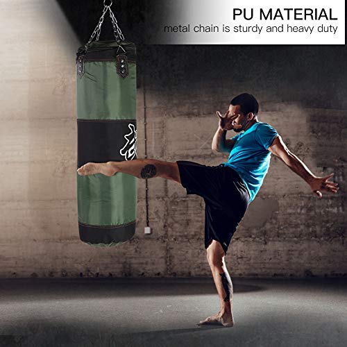 Demeras Herramientas de perforación de Boxeo vacío Kick Sandbag Fight Karate Punch con Cadenas Colgantes(1.2M-Verde)