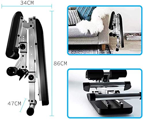 DERUKK-TY Banco Plegable 2 en 1, Banco de Abdominales Ajustable, Bancos de Ejercicios, Press de banca, Abdominales, Levantamiento de piernas, rizos con Mancuernas, Ejercicio de Cuerpo co