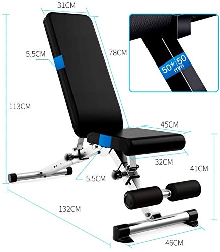 DERUKK-TY Banco Plegable 2 en 1, Banco de Abdominales Ajustable, Bancos de Ejercicios, Press de banca, Abdominales, Levantamiento de piernas, rizos con Mancuernas, Ejercicio de Cuerpo co