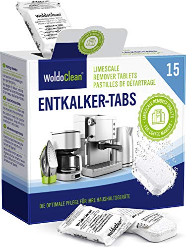 Descalcificador Cafetera Pastillas de descalcificación - 15x 16g Tabletas para máquina de café, Compatible con marcas Delonghi, Dolce Gusto, Nespresso, Seaco, Krups, Senseo