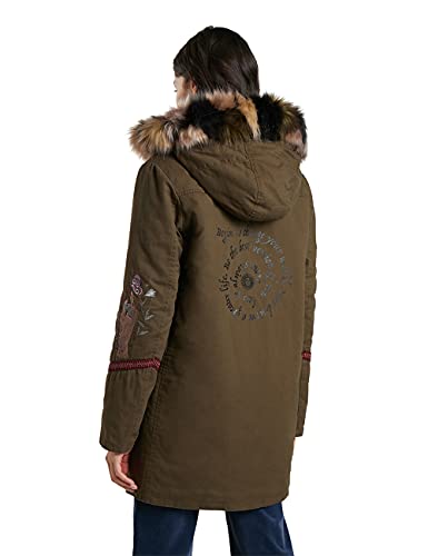 Desigual Chaq_Lisboa Parka, Verde, S para Mujer