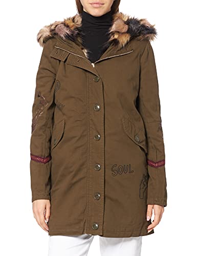 Desigual Chaq_Lisboa Parka, Verde, S para Mujer