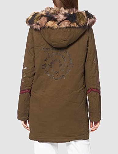 Desigual Chaq_Lisboa Parka, Verde, S para Mujer