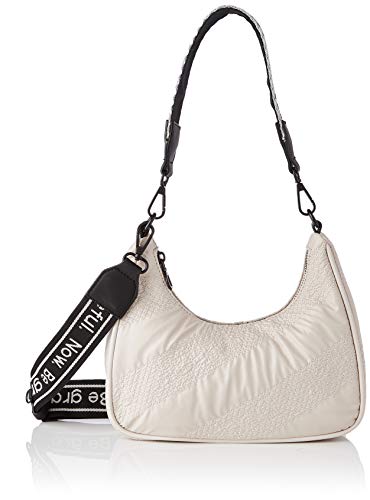 Desigual Fabric Shoulder Bag, Bolsa para Hombros para Mujer, Blanco, U