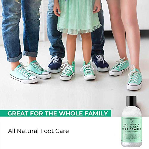 Desodorante Natural en Polvo Para el Cuidado De Los Pies. Reduce Sudor y Micosis Uñas. Antifúngico, con Aceite Esencial de Árbol de Té. Sin Talco Elimina Malos Olores zapatos y pies . Unisex 75gr