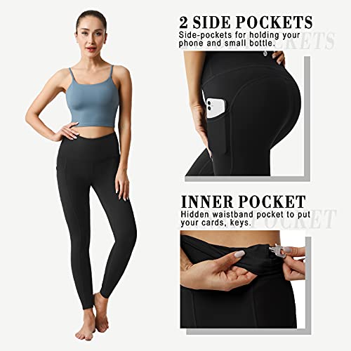 Desol Leggins Mujer con Bolsillos, Deportivas Cintura Alta, Pantalón Mallas de Deporte para Yoga, Running, Fitness, Estiramiento, Pilates