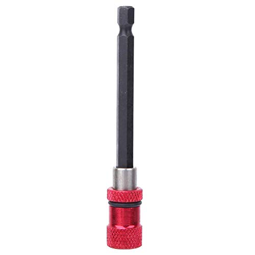 Destornillador de Acero Inoxidable de VáStago Hexagonal 1/4 de Pulgada Soporte de Broca Varilla de Extensión Magnética Barra de LiberacióN Rápida Rojo(100mm)