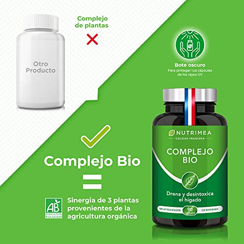 Detox Depurativo Higado y Colon Diurético Natural | Complejo Bio Alcachofa Rábano Negro Cúrcuma Orgánica | Drenante Desintoxicante Digestión Limpieza Intestinal | Vegano 90 Cápsulas