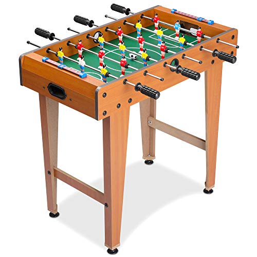 Deuba Futbolín de Madera Infantil con 18 Figuras y 2 Bolas Fútbol de Mesa Baby Foot 69x62x37cm