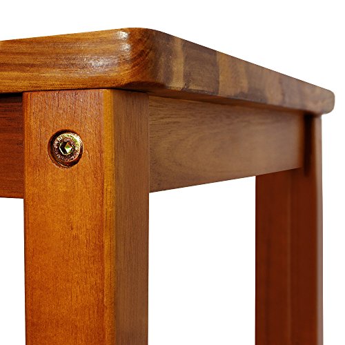 Deuba Set de 2 Taburetes de Bar Altos con Respaldo de Madera de Acacia 40,5x36x110cm sillas de Barra rústico salón Cocina