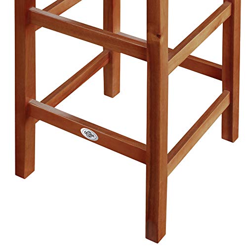 Deuba Set de 2 Taburetes de Bar Altos con Respaldo de Madera de Acacia 40,5x36x110cm sillas de Barra rústico salón Cocina