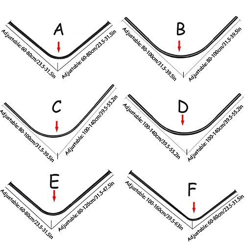DFANCE Barra Cortina Ducha Esquina Sin Taladro,Barra Cortina Ducha Negra Esquina,Barra para Ducha Extensible,L Barra De Cortina De Ducha Curvada,para Baño,Cocina,Vestidor,A