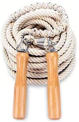 DFVEY Cuerda de Saltar, Cuerda de Salto de Longitud con Mango de Madera para niños y Adultos, Cuerda de Saltar del Mejor Equipo grupal para Deportes Escolares y Actividades al Aire Libre (7m)