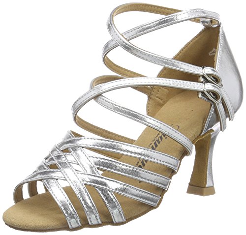 Diamant Damen Latein Tanzschuhe 108-087-013, Zapatos de Danza Moderna/Jazz Niños, Plata, 33 1/3 EU