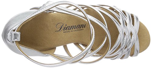 Diamant Damen Latein Tanzschuhe 108-087-013, Zapatos de Danza Moderna/Jazz Niños, Plata, 33 1/3 EU