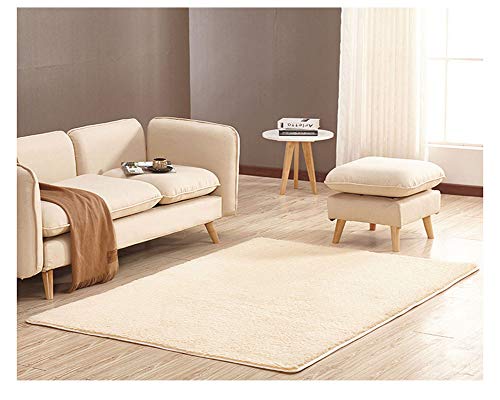 Diferentes tamaños Rectángulo Shaggy Estar súper Blandas Alfombra Antideslizante para el hogar Deco Comedor Dormitorio Beige Amarillo 40 * 60cm