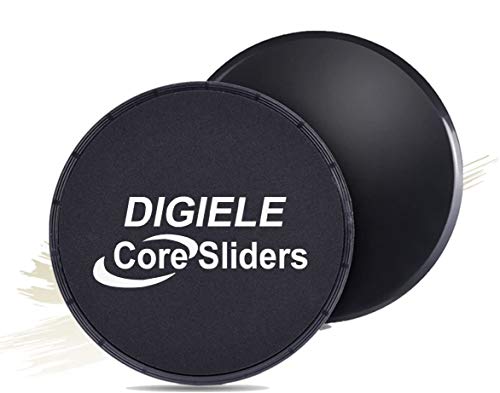 DigiELE Discos Deslizantes, 2 Core Sliders, Sliders Ejercicio de Doble Cara y Glide Discos vírgenes para Uso en Pisos, Yoga Pilates Core - Entrenamiento de Cuerpo Completo y Acondicionado