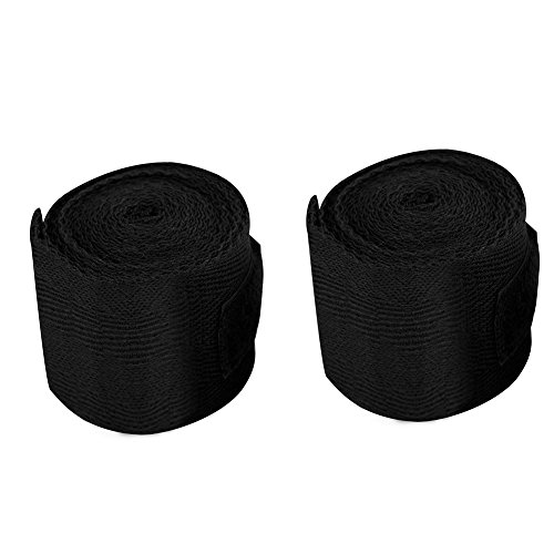 Dioche Envoltura de Mano del Boxeo, 3 Colores / 2 Unids/Set 2.5 M Envoltura de AlgodóN Vendas a Mano para Boxeo Kickboxing Muay Thai(12 * 6 * 6cm-Negro)