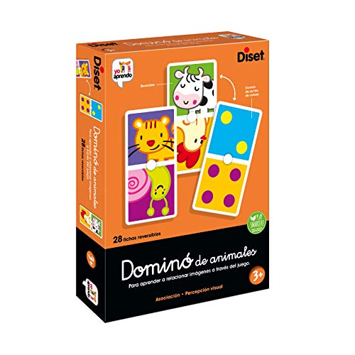 Diset - Dominó Animales, Juego de dominó con ilustraciones de animales a partir de 3 años