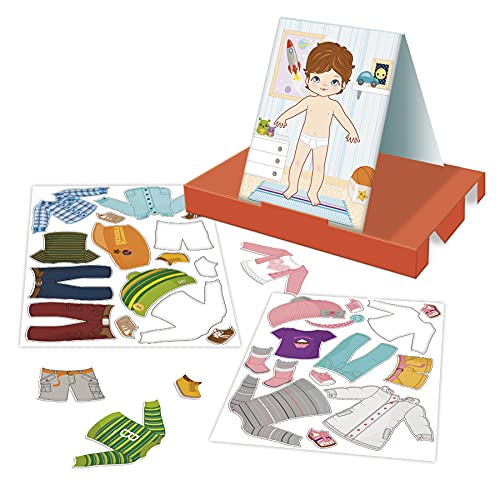 Diset - Magnetics vestir niño/niña, Juego educativo con piezas magneticas para niños a partir de 3 años