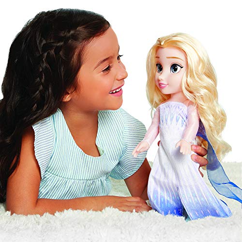 Disney Frozen 2, Elsa Muñeca Grande (35 CM) en su Espectacular Vestido del Épilogo, con Zapatos y Pendientes incluidos.