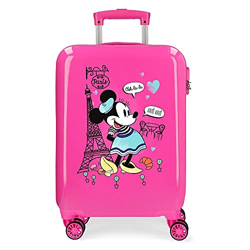 Disney Minnie Around The World Maleta de Cabina Rosa 38x55x20 cms Rígida ABS Cierre de combinación Lateral 34 2 kgs 4 Ruedas Dobles Equipaje de Mano