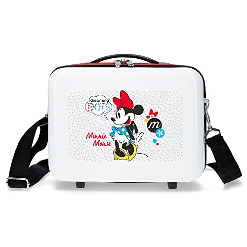 Disney Neceser adaptable a trolley Enjoy The Day, color Blanco/Rojo