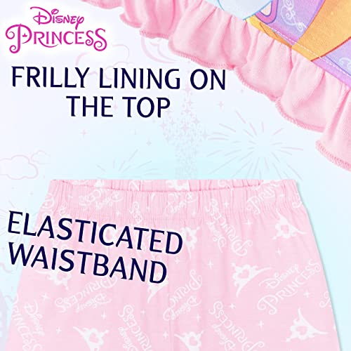 Disney Pijama Niña, Conjunto Verano Niña de Princesas 2 a 12 Años (Rosa, 9-10 años)