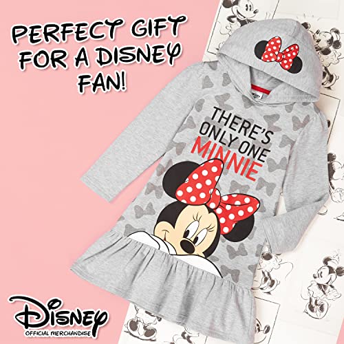 Disney Vestido Niña, Sudadera Niña de Mickey y Minnie Mouse, Ropa Niña 2-14 Años, Regalos para Niñas (3-4 Años, Gris Jaspeado)