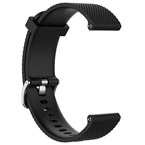 Disscool Bandas de repuesto para TicWatch E2 S2, correa de silicona suave de 22 mm para reloj inteligente TicWatch E2 y Ticwatch S2 Fitness (silicona negra)