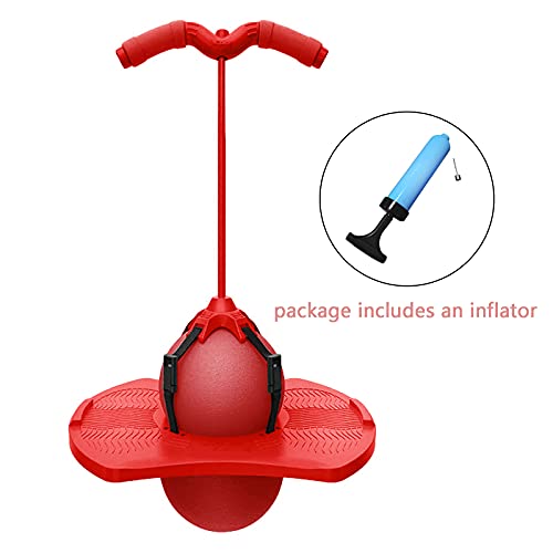 Divertido Pogo Ball Pogo Stick Jumper Balance Ball Hopper Toy con bandas elásticas Board Bounce Space Ball Toy Kids Body Growing Fitness Ejercicio Juguetes Adultos Niños Juegos de interior Juguete