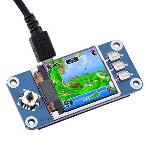 Diyeeni Pantalla LCD de 1.44 Pulgadas DE 128 x 128 Resolución, Pantalla LCD Módulo para Raspberry Pi 2B / 3B / Zero/Zero W, con 1 Joystick (5 Posiciones), 3 Botones.