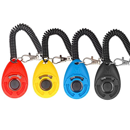 Diyife Clicker para Adiestramiento Perro, 4 Piezas, Multicolor con Correa para la Muñeca para Perro Gato Caballo