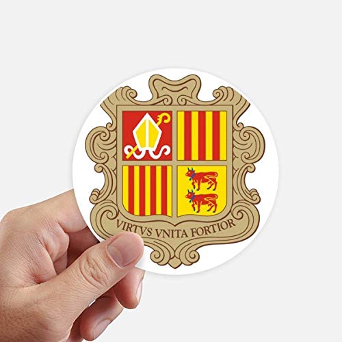 DIYthinker Andorra La Vella Andorra Nacional del Emblema Redondas 10cm Pared Maleta portátil Motobike Decal 8pcs Diámetro 10cm