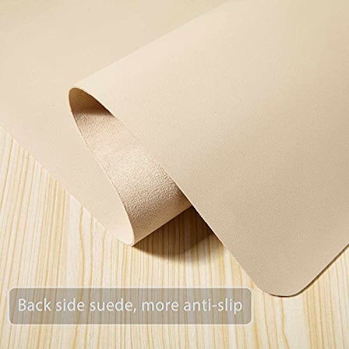 DOBAOJIA Alfombrilla de Ratón Mousepad XXL, Tapete de Escritura Estera Oficina Alfombrilla de Escritorio Protector Escritorio, Cuero PU Impermeable + Gamuza Antideslizante 90 x 43cm (Beige)