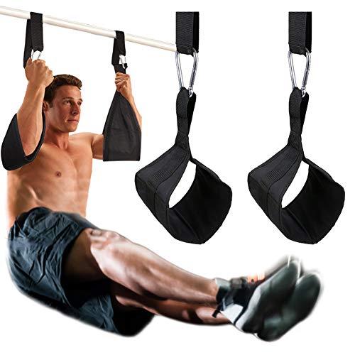 DOBEN Correas colgantes para dispositivos de entrenamiento de abdominales con anillas en D, resistentes al desgarro, par para barra de dominadas, soporte para piernas colgante.