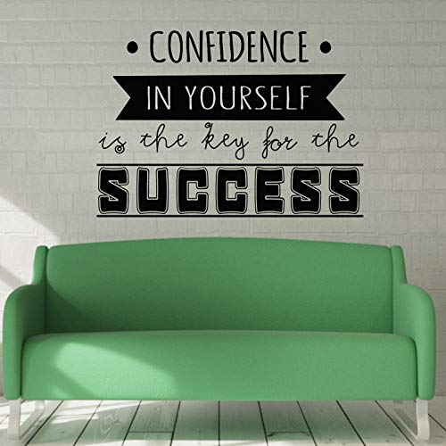 Docliick® Vinilo de pared decorativo en Inglés"CONFIDENCE IN YOURSELF." Pegatinas de pared decorativa de frases celebres.Vinilo decorativo decoración hogar Docliick DC-004-ING