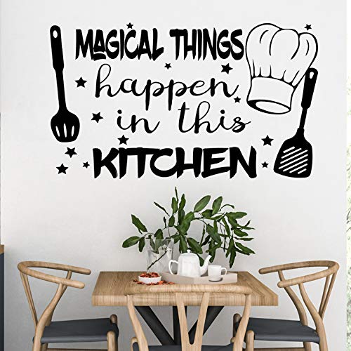 Docliick® Vinilo Frase Inglés"MAGICAL THINGS" Vinilos decorativos vinilo frases motivadoras para pared. Pegatina de pared, Vinilos decorativos frases Inglés DC-18026 (Vinilo de corte, 240x120cm)