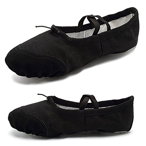 DoGeek Transpirable Zapatos de Ballet Zapatillas de Ballet de Danza Baile para Niña (24 EU, Negro)