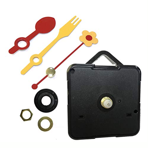 DOITOOL 1 piezas kit de movimiento reloj de cuarzo silencioso mecanismo de reloj diy maquinaria reloj pared maquinaria de reloj con agujas de pared con 3 manos sin batería (forma de cuchara)