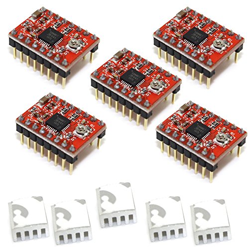 DollaTek 5Pcs Impresora 3D A4988 Reprap Stepping Stepper Motor Driver Módulo