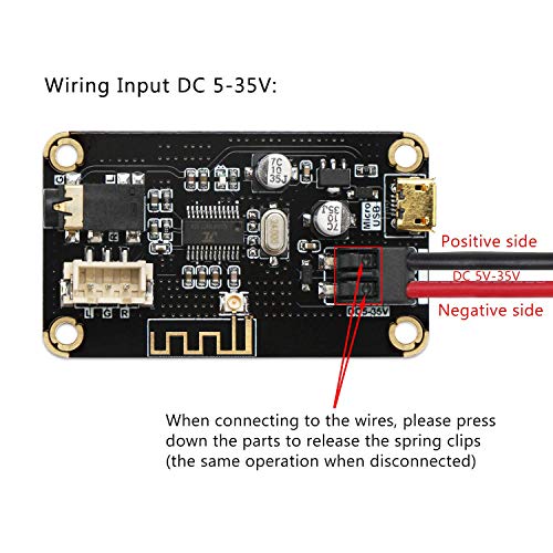 DollaTek Módulo de recepción Bluetooth, Tablero Receptor de Audio estéreo Bluetooth portátil AS1711BT DC 5-35V Electrónica inalámbrica Módulo Bluetooth Chip para Auriculares estéreo para el hogar DIY