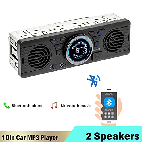 DONGMAO 1 DIN. AV252 Radio para Coche Bluetooth Manos Libres Estéreo FM Incorporado 2 Altavoces Compatible con USB SD AUX Reproducción de Audio