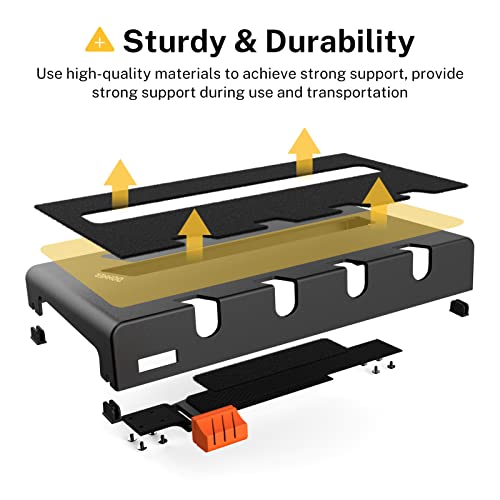 Donner Pedalera de efectos para Guitarra Portable 36,7cm x 19,1cm x 5,2cm, Pedalboard con Bolsa de Transporte y Cinta de Gancho y Bucle, Tablero de Pedal de Aleación (DB-S100)