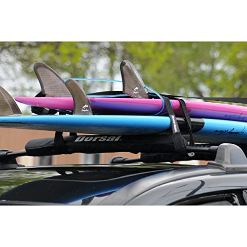 DORSAL Aero Crossbar Roof Rack Pads for Factory Narrow Car Surfboard Kayak SUP Snowboard Racks Long [Pair]