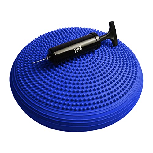 #DoYourFitness Cojín de Equilibrio con Inflador Incluido - Cojín Lumbar Silla de Oficina para Mejorar Postura - Ejercicio en Casa para Rehabilitación y Coordinación - 32 cm/Azul