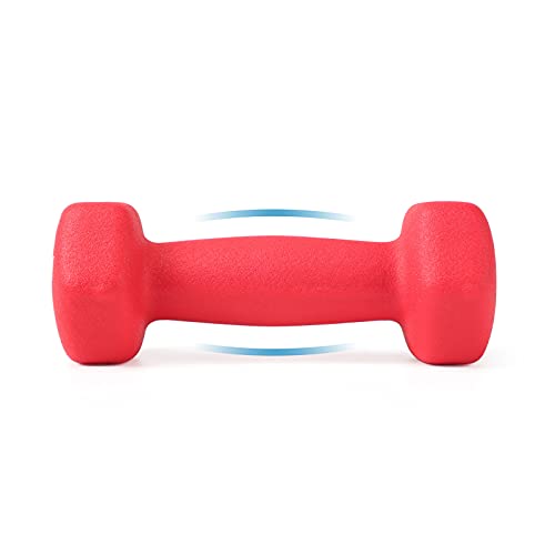 #DoYourFitness Juego de 2 mancuernas - 2 x 6 Kg - Superficie de neopreno antideslizante - Pesas aeróbicas) - Rojo