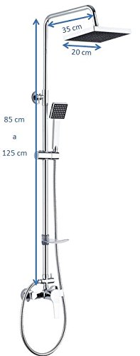 DP Griferia - Set de ducha extensible con grifo monomando incluido, Plateado